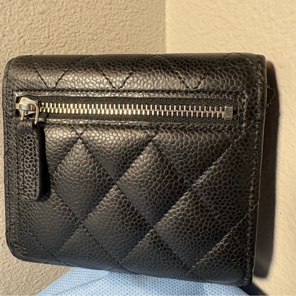 CHANEL Classic  Caviar Black Small Flap Quilted Leather Wallet - Picture 2 of 16